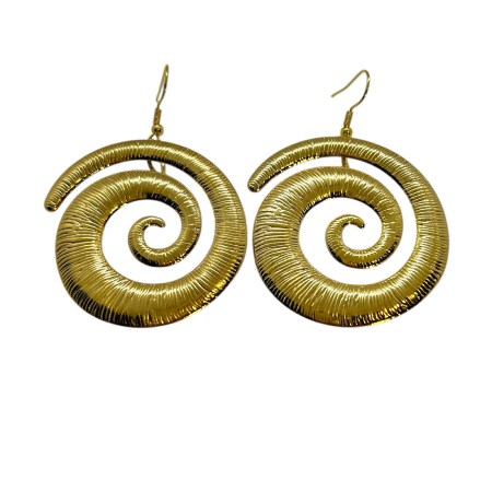 earrings steel gold with spiral1